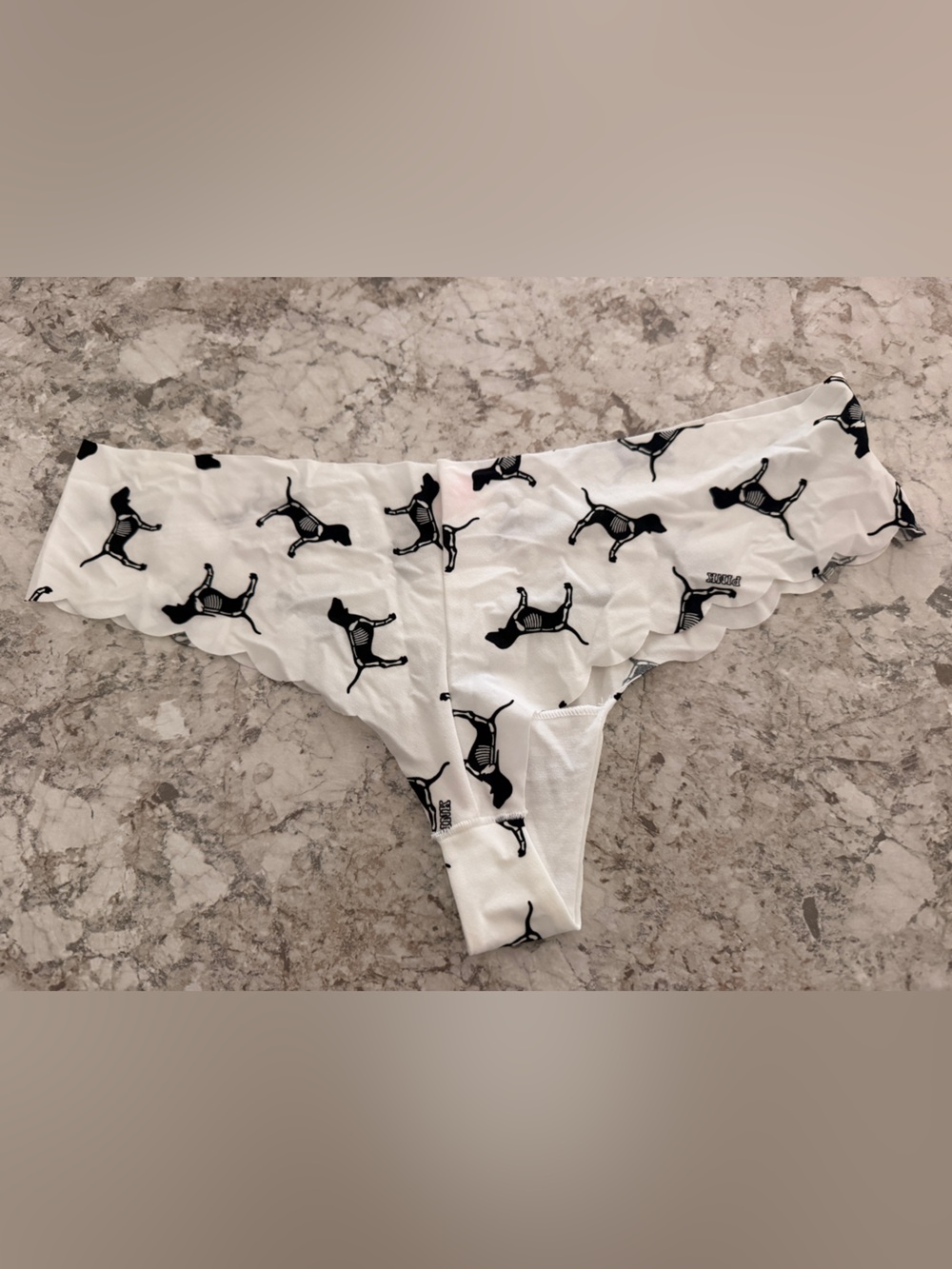VS PINK Skeleton Dog Thong Panty NWT Large - Picture 3 of 4